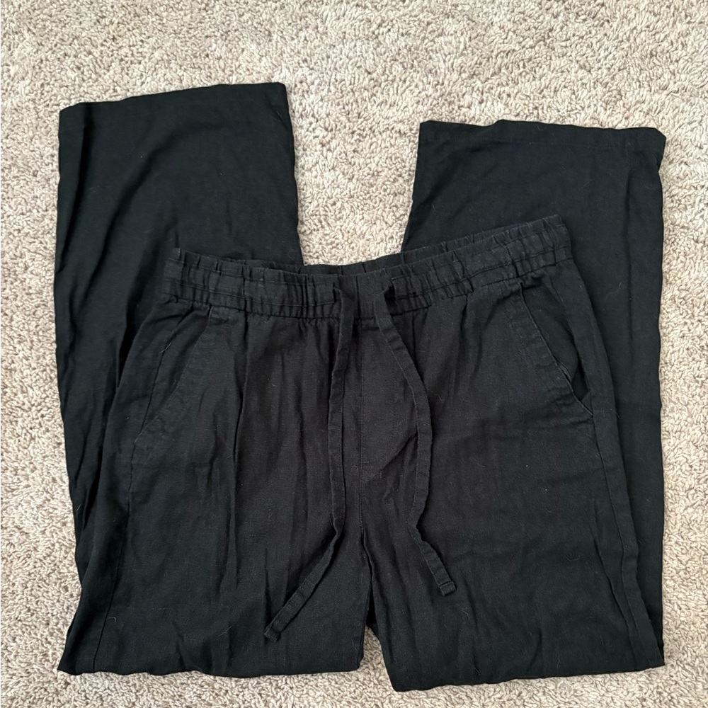 Old Navy Black Women’s Linen Drawstring  Pants
